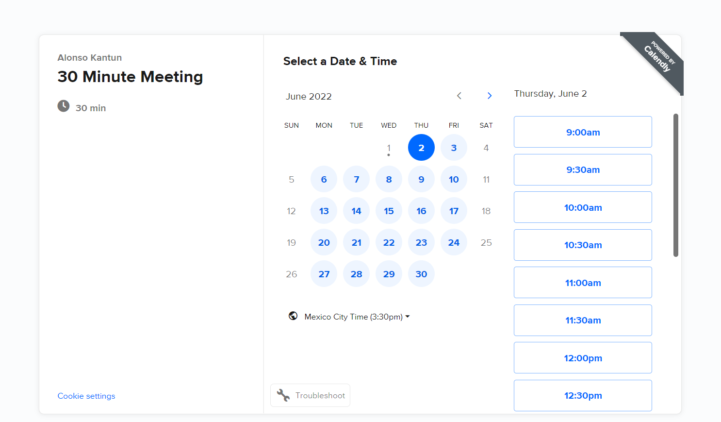 Setting up Interviews with Calendly